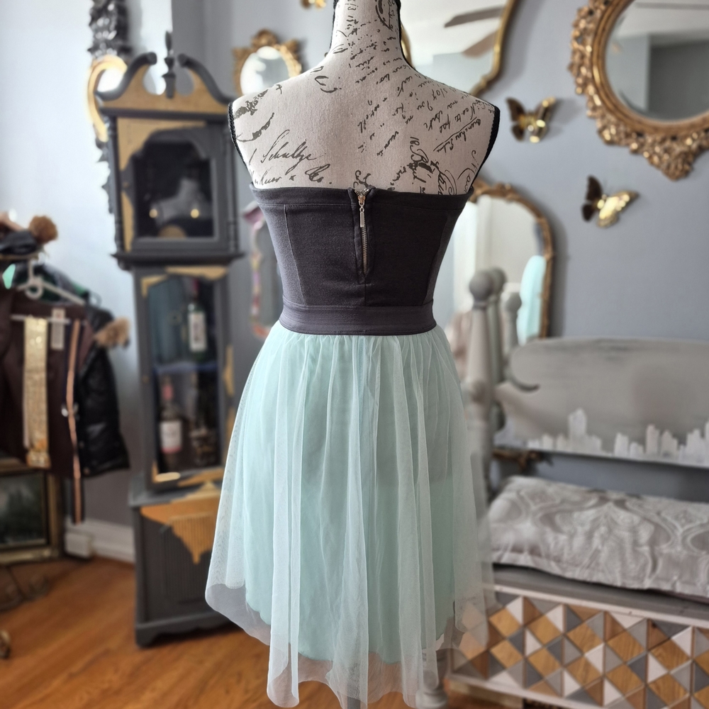 Ocean Drive Black and Mint Balletcore Mini Dress Small - Picture 4 of 8
